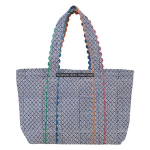 Nouveau sac fourre-tout en coton imprimé à motifs Ric Rac - Sac à bandoulière artisanal en coton durable - Product Image 1