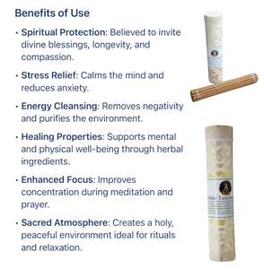 El Yapımı Nepal Doğal Tibet Beyaz Tara Çubuk Tütsü Seti 3 Doğal Koku Aromatik Çevre Dostu 8 İnç Bahar Yoga - Product Image 6