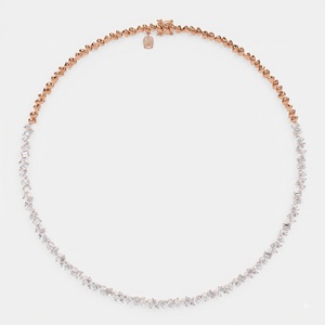 Elegante Tennis-Halskette mit gemischten Schliffarten aus Labor- und Naturdiamanten, 9KT, 10KT, 14KT, 18KT Sterlingsilber, Schmuckgeschenk für Damen - Product Image 5