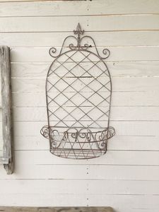 Elegant Iron Wall Hanging <b>Basket</b> with Premium Craftsmanship <b>for</b> Decorative Indoor Outdoor <b>Plant</b> Display Solution - Product Image 1