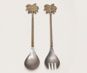 Modern Luxury Stainless Steel Silverware Salad Server With Handcrafted Handles For Kitchenware Hotel Restaurants - Product Image 1