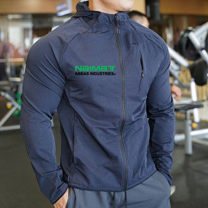 Conjunto Deportivo Personalizado con Capucha y Cremallera Completa para Hombre, Azul Marino, Corte Ajustado, para Gimnasio, Correr, Ropa Deportiva - Product Image 5