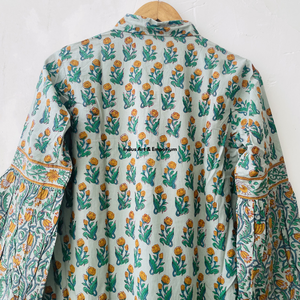 Hermoso vestido floral de algodón con estampado a mano, vestido para uso casual, vestido con estampado a mano. - Product Image 5