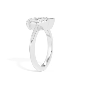 Bague de luxe pour femme en or massif 14 carats, sertie semi-cerclée avec diamant synthétique de laboratoire certifié IGI 2,00 carats, taille coussin inclinée - Product Image 6