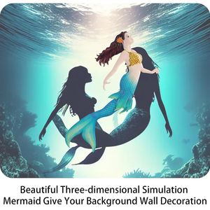 Sculture da Parete in Metallo a Tema Sirena Marina, Decorazioni da Giardino per Esterni, Decorazioni Appese per Casa, Cucina a Tema Oceano, Arte Metallica Resistente - Product Image 4