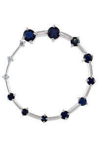 Pendientes de Diamante y Zafiro Azul en Plata de Ley 92.5 KLST-30518 - Product Image 2