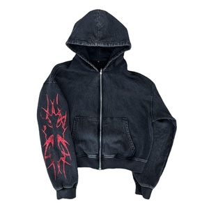 Sudadera con capucha de gran tamaño con cremallera pesada de algodón de lana gruesa de calidad ropa de calle logotipo personalizado OEM sudaderas con cremallera al por mayor - Product Image 4