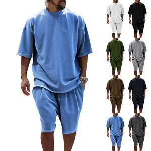 Summer 2 <b>Pc</b> Short <b>Sets</b> Men Casual <b>Set</b> of Shorts and Shirt for Men Custom logo Loungewear Men Tracksuit - Product Image 1