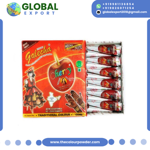 India Traditional Cherry Red <b>Henna</b> <b>Cone</b> Natural Ingredients Safe On Skin 12 <b>Cone</b> Box Used In Wedding Ceremonies & Bridal Mehndi - Product Image 2