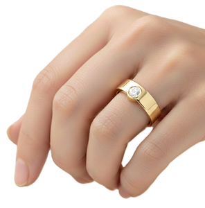 Anillo de Compromiso y Matrimonio Apilable de Oro Sólido 10K 14K 18K con Diamante de Laboratorio Redondo Certificado IGI, Claridad DEF VS VVS, Venta al por Mayor - Product Image 5