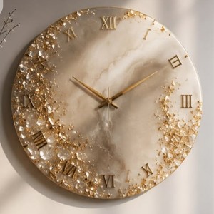 Black Resin Wall <b>Clock</b> Needle Display Quartz <b>Battery</b> Operated Abstract Geometric Pattern Modern Design 25mm Thick Plate Living - Product Image 5
