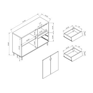Distressed <b>Grey</b> Wooden Display Rack with Drawer White and Dark Taupe Holds 6 Wine Glasses Elegant Wine Rack <b>Cabinet</b> - Product Image 4