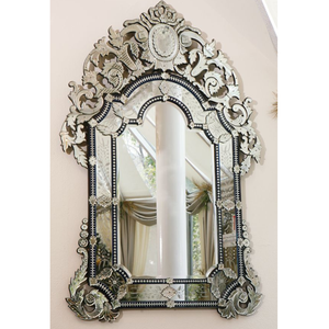 Miroir mural de style vénitien baroque antique |   Miroir décoratif en verre orné de luxe pour salon, chambre à coucher, hôtel, intérieur - Product Image 1