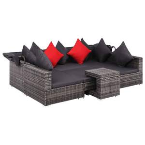Conjunto de Sofá de Ratán Gris Oscuro y Gris para Jardín, Muebles de Exterior Elegantes - Product Image 4