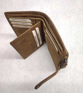 Handcrafted Zipper Compartment Coin Pocket Card Holders Genuine Oil Leather <b>Wallets</b> <b>RFID</b> Durable Daily Usage Button Crazy Horse - Product Image 4