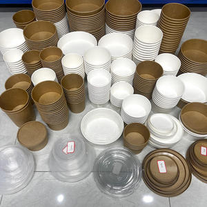 ชามกระดาษคราฟท์สำหรับสลัดและซุปพร้อมฝาปิด ขนาด 8 ออนซ์ 16 ออนซ์ 32 ออนซ์  ภาชนะบรรจุอาหารแบบใช้แล้วทิ้ง ป้องกันการรั่วซึม สำหรับร้านอาหารและอาหารแบบซื้อกลับบ้าน - Product Image 1