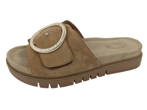 Sandales plates en cuir véritable marron, à plateforme, à bout ouvert, semelle épaisse, confortables, chaussures d'été - Product Image 5