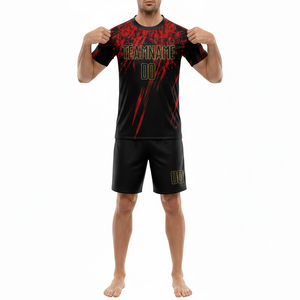 ชุดฟุตบอลแบบขายส่งพร้อมสกรีนโลโก้และหมายเลขตามสั่ง ชุดยูนิฟอร์มฟุตบอลครบชุดสำหรับผู้ชาย ชุดกีฬาซับลิเมชั่นสำหรับฝึกซ้อม - Product Image 4