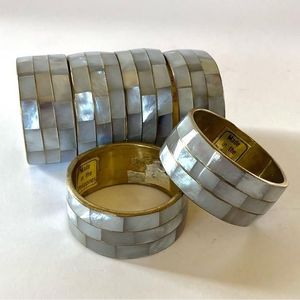 Trending Design Brass MOP Napkin Ring Metal Napkin Ring With MOP Inlay Stainless steel Napkin Ring At very low wholesale Price - Product Image 1