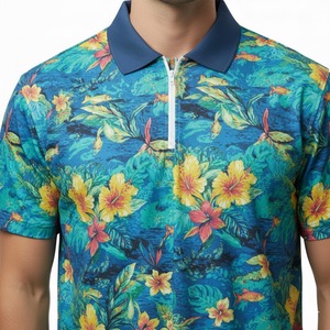 Camisa polo con cremallera de diseño personalizado y alta calidad para hombre - Product Image 6