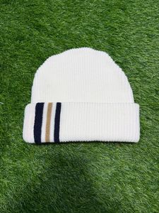 Gorro de Punto Azul Marino con Raya en Contraste, Unisex, Casual, para Invierno, Talla Adulto 56-58CM - Product Image 4