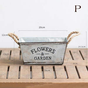 ถังชุบสังกะสีสำหรับงานหนักที่มีรายละเอียดศิลปะสำหรับบ้านไร่แบบชนบทการจัดดอกไม้ - Product Image 4