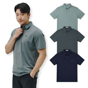 Polo de Manga Corta para Hombre, Color Sólido, Logotipo Bordado, Secado Rápido, Tejido de Punto, Ropa Casual - Product Image 1
