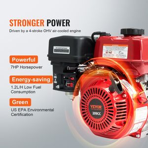 Pompa per rifiuti a benzina da 7HP 242GPM con motore a 4 tempi e tubo di uscita da 25ft/7,62m per irrigazione e attrezzature idroponiche - Product Image 4