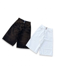 Shorts en jean baggy personnalisés pour hommes, style Y2K streetwear, délavés à l'acide, coupe ample, hip-hop, jorts à jambe large, OEM ODM, haute qualité - Product Image 1