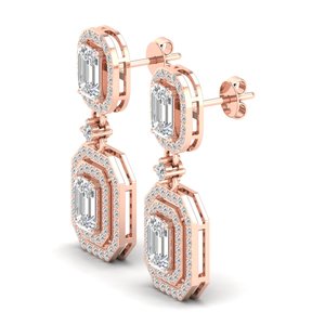 REYES High Quality Emerald Cut 5.3Ct Moissanite Drop Earrings Wholesale Price 925 Sterling Silver Wedding Gift Party Jewelry - Product Image 3