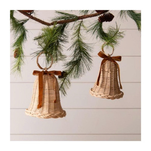 Handwoven Rattan Christmas Bells from Vietnam for Festive Home Decor Holiday <b>Trees</b> Gift Shops and Seasonal Retail - Product Image 2