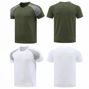 Manufacturer Trendy Custom Men T Shirt Quick Dry Athletic <b>Top</b> Breathable Mesh grey Panel Fitness wear <b>top</b> high quality - Product Image 1