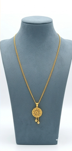 DIVYORO Women's Classic Gold Plated <b>Copper</b> Alloy Floral Wheel Pendant <b>Chain</b> - Product Image 1