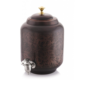 Fontaine à eau froide de luxe en cuivre émaillé brillant imprimé, avec texture marbre moderne, robinet en laiton et support, pour hôtel - Product Image 3