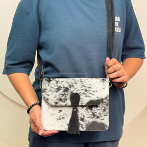 Fashionable Suede Leather Shoulder Bag Real Cowhide Crossbody Bag for Women's Portable Flap Handbag Custom Casual Shoulder Purse - Product Image 5