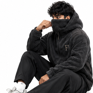Custom Logo <b>Sherpa</b> Pullover Half Zip Streetwear Winter Outdoor Pocket Casual Men's Cotton Fleece <b>Hoodies</b> Wholesale Supplier USA - Product Image 4
