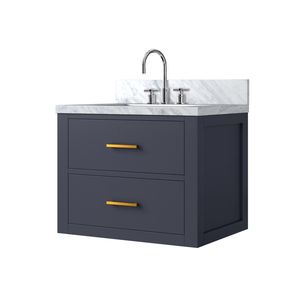 Meuble-lavabo simple bleu 24 po (largeur) x 18 po (profondeur) avec plateau en acrylique et robinetterie intégrée - Product Image 3