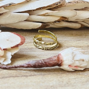 Unique Design Latest Brass Rings Boho Bamboo <b>Wrap</b> Band Tribal Material Jewelry Women 18k Gold Plated Nature Spiral Wholesale/OEM - Product Image 3