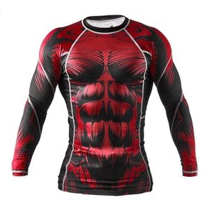 T-shirt de compression unisexe, tissu extensible ajusté, haut de récupération musculaire pour la salle de sport, la remise en forme et les sports - Product Image 1