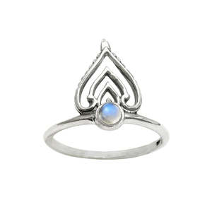 Bague artisanale en pierre de lune arc-en-ciel, style bohème, forme couronne, fabriquée en argent sterling 925 massif, bijoux en gros - Product Image 1