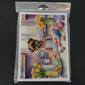 Whimsical Brussels Griffon Easter Decor Pack 8 A7 Size <b>5x7</b> Blank Note Cards with <b>Envelopes</b> for Greeting or Personal Use - Product Image 3