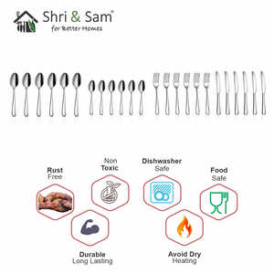 ชุดช้อนส้อมสแตนเลส24ชิ้นช้อนชา6ชิ้นช้อนขนม6ชิ้นช้อนของหวาน6ชิ้นช้อนซุปขนมหวาน6ชิ้น - Product Image 3