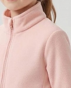 Gilet zippé en velours pour garçons, col montant, vêtement d'extérieur décontracté, coupe classique, couleur unie, 100 % polyester - Product Image 6