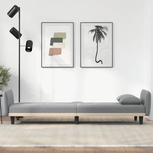 Divano letto grande in tessuto grigio chiaro 100% poliestere con compensato e plastica, resistente ed elegante - Product Image 3