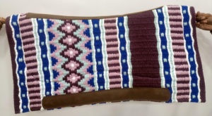 Premium Quality Genuine New Zealand Wool Western Saddle Pad with Leather Patch Fleece Lining & Polyester Filling - Product Image 4