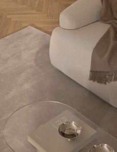 พรมปูพื้นสีเบจแบบปักลาย – พรมขนนุ่มสำหรับห้องนั่งเล่น ห้องนอน ตกแต่งบ้านสไตล์โมเดิร์นมินิมอล - Product Image 4