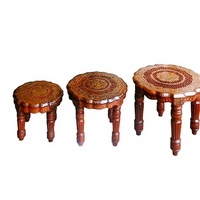 Tabourets en bois de Sheesham/Mangue/Teck faits à la main, robustes et durables, pour la cuisine, les salons et les hôtels