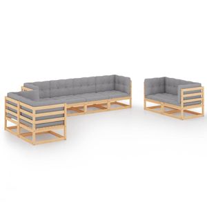 Ensemble de salon de jardin en bois naturel - Product Image 2