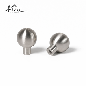 Pomo de Gabinete Moderno en Forma de Bola, Acabado Plateado Cepillado, Pomo de Metal Sólido para Cajones de Cocina, Armarios y Muebles - Product Image 1
