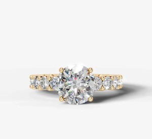 Round Cut Full Eternity Moissanite Ring 925 <b>Sterling</b> <b>Silver</b> Yellow Gold Plated Luxury <b>Wedding</b> <b>Band</b> Anniversary Bridal Ring - Product Image 1